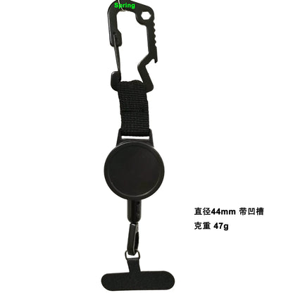 Soporte retráctil antirrobo para teléfono con correa de seguridad y clip para cinturón